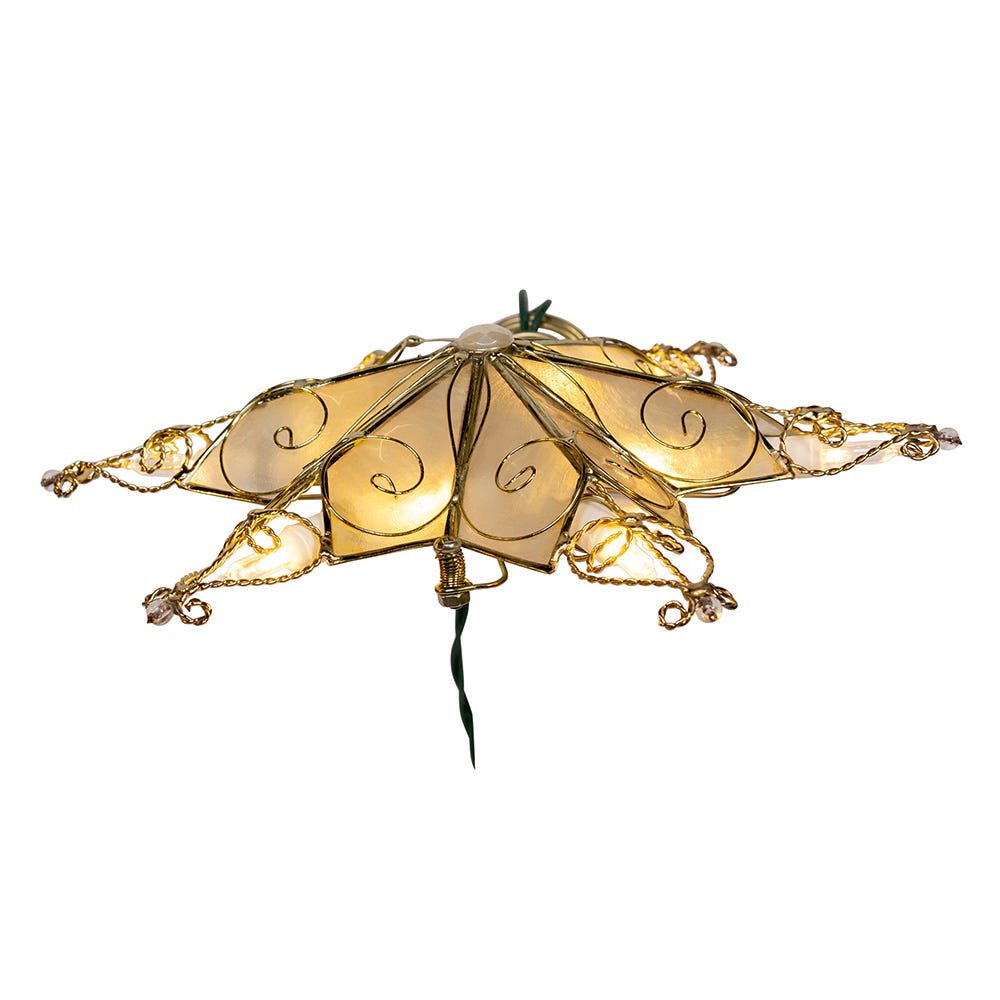 Kurt Adler 10-Light LED Star with Twisted Scroll Accents Tree Topper